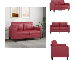 vidaXL 2-zitsbank - 2-zitsbanken - Bank - Tweezitsbank - Tweezitsbank 140 cm kunstleer wijnrood