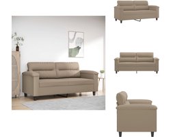 vidaXL 2-zitsbank - 2-zitsbanken - Bank - Tweezitsbank - Tweezitsbank 140 cm microvezelstof taupe