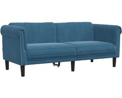 vidaXL - 2-zitsbank - fluweel - blauw