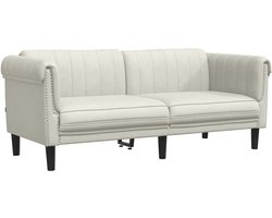 vidaXL - 2-zitsbank - fluweel - crèmekleurig