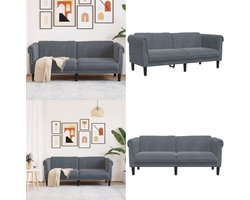 vidaXL 2-zitsbank fluweel donkergrijs - 2-zitsbank - 2-zitsbanken - Bank - Sofa
