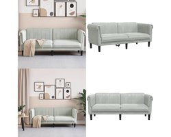 vidaXL 2-zitsbank fluweel lichtgrijs - 2-zitsbank - 2-zitsbanken - Bank - Sofa