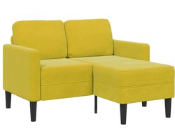 vidaXL - 2-zitsbank - met - ligstoel - L-vormig - 125 - cm - fluweel - geel