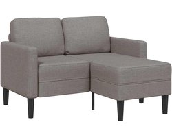 vidaXL - 2-zitsbank - met - ligstoel - L-vormig - taupe - 125 - cm - stof