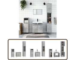 vidaXL 3-delige badkamerkastenset betongrijs Badkamer Meubelset - Badkamerspiegel - Badkamer Accessoires - Badkamerinrichting - Beton Grijs