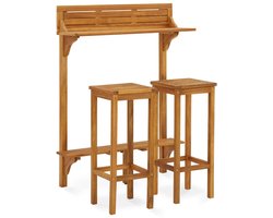 vidaXL - 3-delige - Balkonbarset - massief - acaciahout