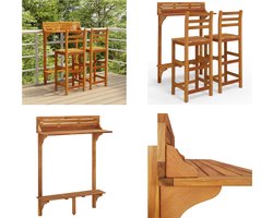 vidaXL - 3-delige - Balkonbarset - massief - acaciahout
