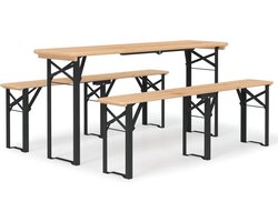 vidaXL - 3-delige - Biertafelset - inklapbaar - massief - vurenhout