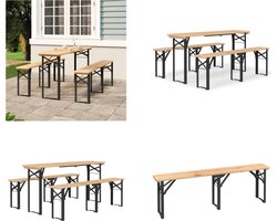 vidaXL 3-delige Biertafelset inklapbaar massief vurenhout - Biertafelset - Biertafelsets - Tuinset - Picknickset