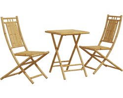 vidaXL - 3-delige - Bistroset - bamboe