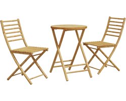 vidaXL - 3-delige - Bistroset - bamboe