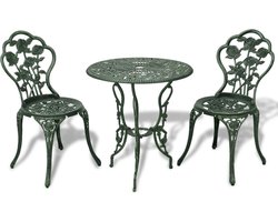vidaXL - 3-delige - Bistroset - gietaluminium - groen