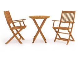 vidaXL - 3-delige - Bistroset - inklapbaar - massief - acaciahout