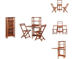 vidaXL - 3-delige - Bistroset - inklapbaar - massief - acaciahout