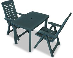 vidaXL - 3-delige - Bistroset - kunststof - groen