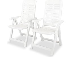 vidaXL - 3-delige - Bistroset - kunststof - wit