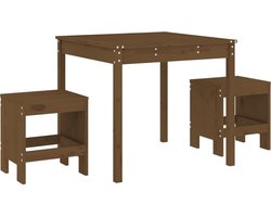 vidaXL - 3-delige - Bistroset - massief - grenenhout - honingbruin