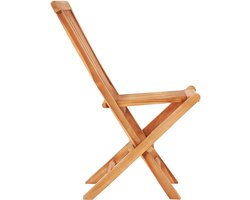 vidaXL - 3-delige - Bistroset - met - beige - kussens - massief - teakhout