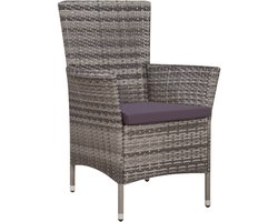 vidaXL 3-delige Bistroset poly rattan grijs - Bistroset - Bistrosets - Bistro Set - Bistro Sets