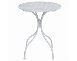 vidaXL 3-delige Bistroset staal grijswit - Bistroset - Bistrosets - Stoel - Stoelen