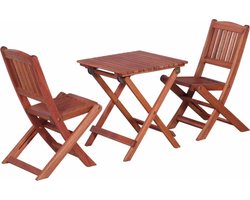 vidaXL - 3-delige - Bistroset - voor - kinderen - massief - eucalyptushout