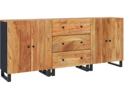 vidaXL - 3-delige - Dressoirs - massief - acaciahout