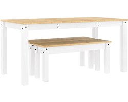 vidaXL - 3-delige - Eethoek - PANAMA - massief - grenenhout - wit