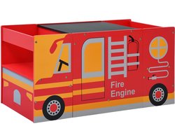 vidaXL 3-delige Kinderstoelen- en tafelset brandweerwagenontwerp hout