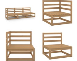vidaXL 3-delige Loungeset massief grenenhout honingbruin - Loungeset - Loungesets - Tuinsets - Tuinsets