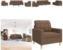 vidaXL 3-delige Loungeset met sierkussens stof bruin - Loungeset - Loungesets - Bankstel - Bankenset