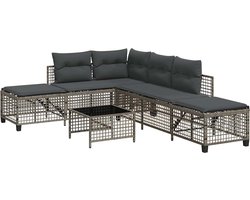 vidaXL 3-delige Loungeset - Poly Rattan - Grijs Loungeset - Tuinmeubels - Lounge Set - Pe Rattan - Outdoor Furniture - Balkonset - Teras Meubel