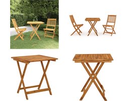 vidaXL 3-delige Tuinset inklapbaar massief acaciahout - Bistroset - Bistrosets - Eethoek Voor In De Tuin - Eethoeken Voor In De Tuin