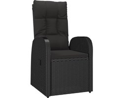 vidaXL - 3-delige - Tuinset - met - kussens - poly - rattan - zwart