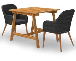 vidaXL - 3-delige - Tuinset - zwart