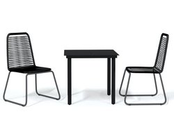 vidaXL - 3-delige - Tuinset - zwart