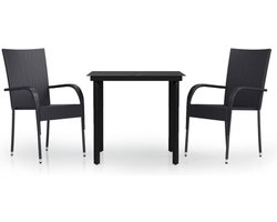 vidaXL - 3-delige - Tuinset - zwart