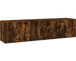 vidaXL - 3-delige - Tv-meubelset - bewerkt - hout - gerookt - eikenkleurig