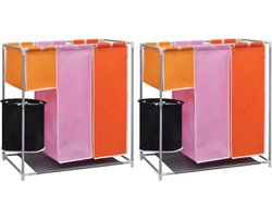 vidaXL - 3-delige - Wassorteerders - 2 - st - met - wasmand