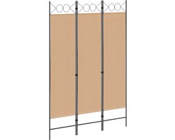 vidaXL - 3-Panel - Room - Divider - Beige - 120 - x - 180 - cm - Stof