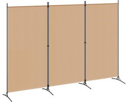 vidaXL - 3-Panel - Room - Divider - Beige - 260 - x - 180 - cm - Stof