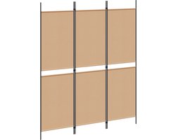 vidaXL - 3-panelen - roomdivider - Beige - 150 - x - 180 - cm - Stof