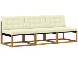 vidaXL - 3 - st - Buiten - Midden - Sofa - Massief - Acacia - Hout - Naturel