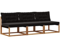 vidaXL - 3 - st - Buiten - Midden - Sofa - Massief - Acacia - Hout - Naturel