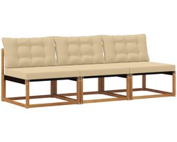 vidaXL - 3 - st - Buiten - Midden - Sofa - Massief - Acacia - Hout - Naturel