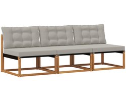 vidaXL - 3 - Stuk - Buiten - Midden - Sofa - Massief - Acacia - Hout - Naturel