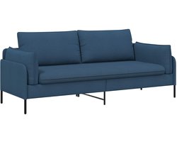 vidaXL - 3-Zits - Sofa - Blauw - 222 - x - 81 - x - 89 - cm - Stof
