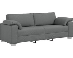 vidaXL - 3-Zits - Sofa - Donkergrijs - 220 - cm - Stof