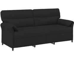 vidaXL - 3-Zits - Sofa - Zwart - 198 - x - 83 - x - 95 - cm - Stof