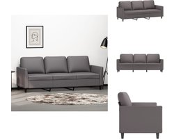 vidaXL 3-zitsbank - 3-zitsbanken - Bank - Driezitsbank - Driezitsbank 180 cm kunstleer grijs