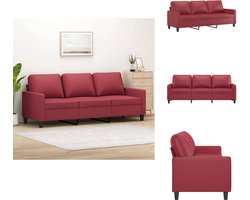 vidaXL 3-zitsbank - 3-zitsbanken - Bank - Driezitsbank - Driezitsbank 180 cm kunstleer wijnrood